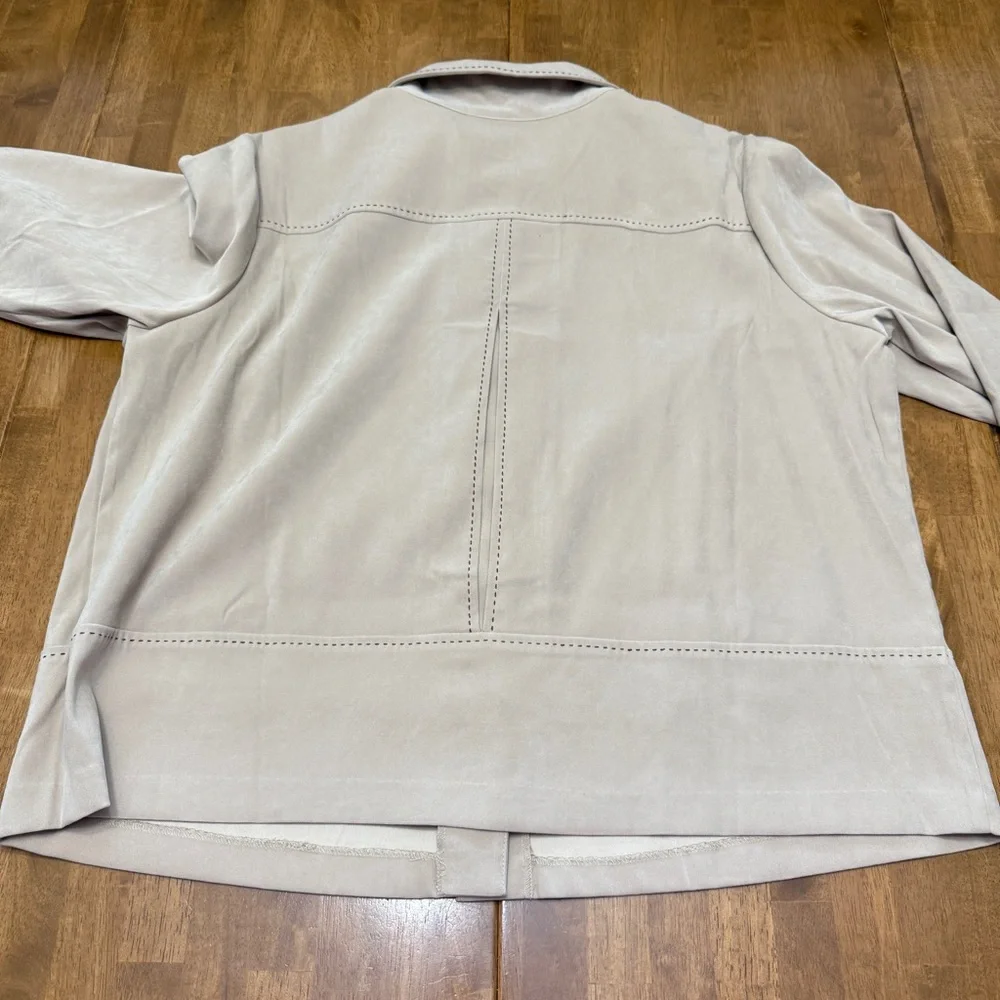 Susan Graver shirt jacket shacket women's 1X neutral boho festival western rodeo